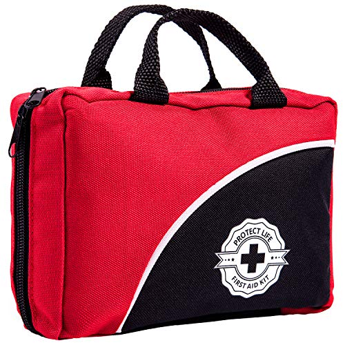 First Aid Kit - 150 Piece - for Car, Travel, Camping, Home, Office, Sports, Survival | Complete Emergency Bag Fully stocked with high Quality Medical Supplies
