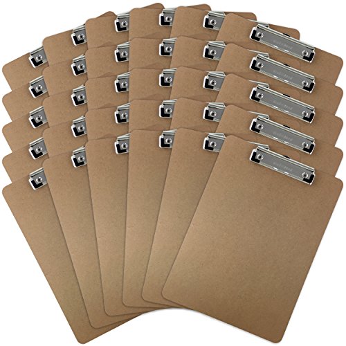 Book Cover Trade Quest Letter Size Clipboard Low Profile Clip Hardboard (Pack of 30)