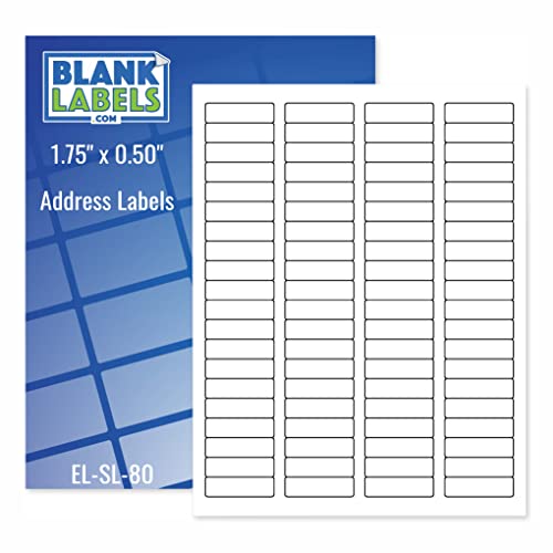 Return Address Labels from Blank Labels - 1.75” x .50” - 80 Labels Per Sheet - Permanent White Matte - Inkjet and Laser Guaranteed - Easy to Peel - Made in USA - 500 Sheets - 40,000 Labels