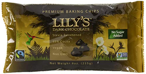 Book Cover Lilys Chocolate - All Natural Dark Chocolate Premium Baking Chips - 9 Oz (Pack of 2)