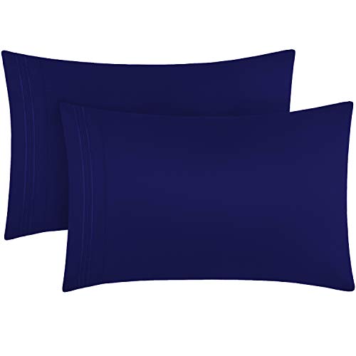 Mellanni Pillow Cases Standard Size Set of 2 - Pillow Covers - Pillow Protector - Hotel Luxury 1800 Bedding Sheets & Pillowcases (Set of 2 Standard/Queen Size 20" x 30", Imperial Blue)