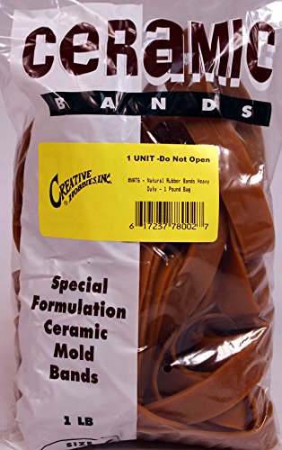 Book Cover Creative Hobbies Ceramic Mold Rubber Bands, Special Heavy Duty Formulation, 1 Pound Bag - Assorted Sizes