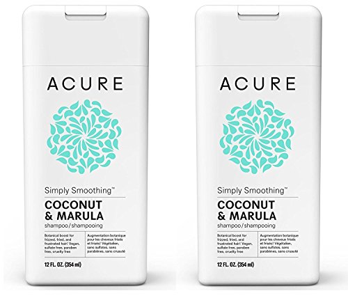 Acure Organics Coconut Straightening Brazilian Keratin Coconut Water + Marula Oil Natural Shampoo, 8 fl. oz. (Pack of 2)