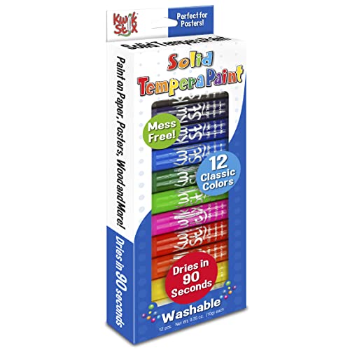 The Pencil Grip Kwik Stix Paint Pens, Solid Tempera Paint Pens, Super Quick Drying TPG-602, 12 Count (Pack of 1)