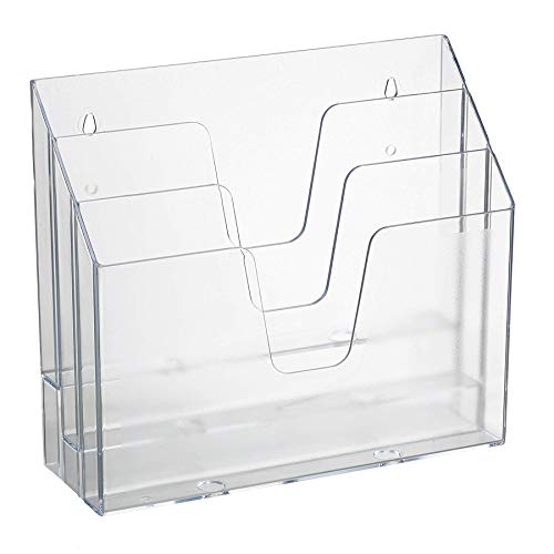 Acrimet Horizontal Triple File Folder Organizer (Clear Crystal Color)