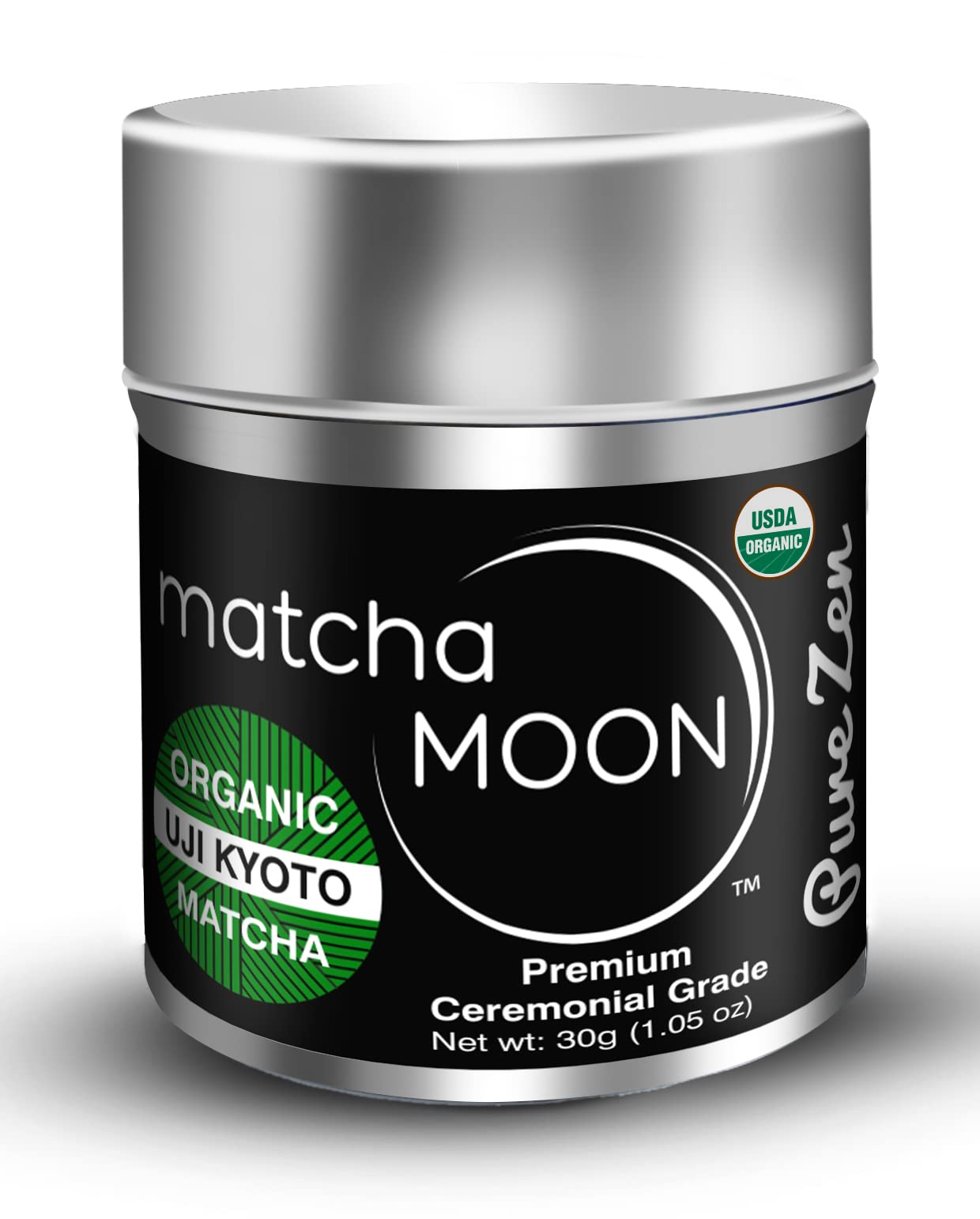 Matcha Moon Ceremonial Grade Matcha Green Tea Powder - Best For Traditionally Whisked Tea - Organic Matcha Green Tea Powder - Pure Zen - 30g Tin Premium Ceremonial (Pure Zen) 1.05 Ounce (Pack of 1)