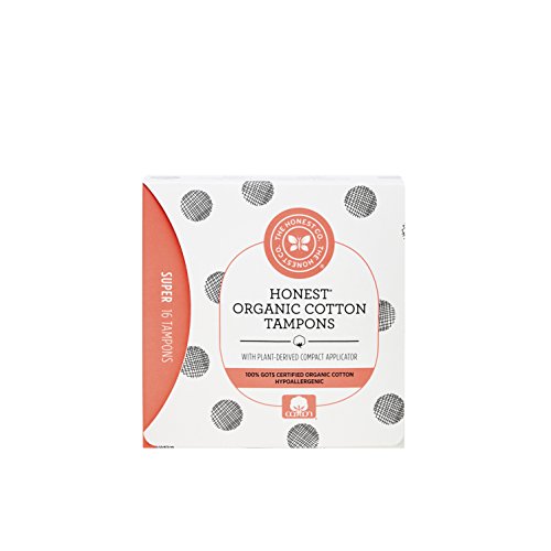 Honest Organic Cotton Tampons with Plant-Based Compact Applicator, Super, 16 Count