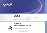 P1 Professional Accountant PA - Pocket Notes (Acca) by Kaplan Publishing (1-Aug-2010) Paperback