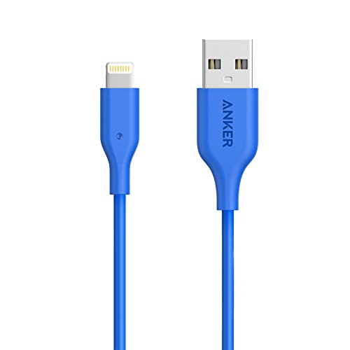 Book Cover iPhone Charger, Anker Powerline Lightning Cable (3ft), Apple MFi Certified High-Speed Charging Cord Durable for iPhone Xs/XS Max/XR/X / 8/8 Plus / 7/7 Plus, and More (Blue)