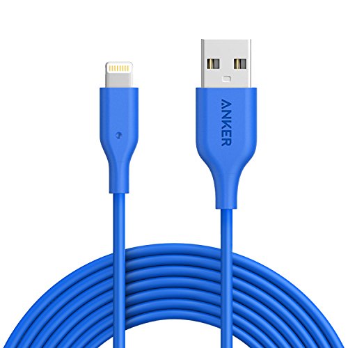 Book Cover Anker Powerline 10ft Lightning Cable, MFi Certified for iPhone Xs/XS Max/XR/X / 8/8 Plus / 7/7 Plus / 6/6 Plus / 5s / iPad, and More (Blue)