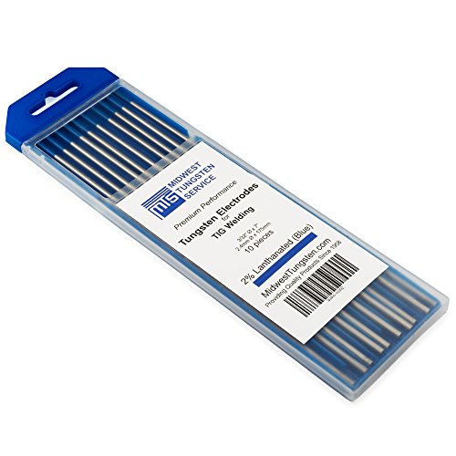 TIG Welding Tungsten Electrodes 2% Lanthanated (Blue, WL20) 10-Pack (3/32")