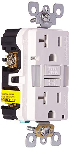 Leviton GFNL2-W Self-test SmartlockPro Slim GFCI Tamper-Resistant Receptacle with Guidelight and LED Indicator, 20-Amp, White