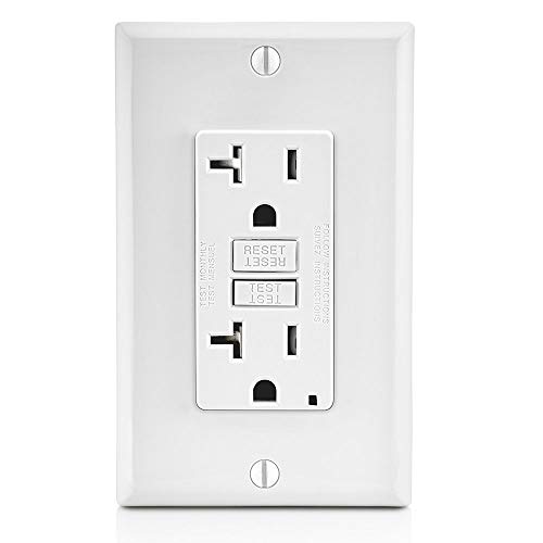 Leviton GFTR2-W SmarTest Self-Test SmartlockPro Slim GFCI Tamper-Resistant Receptacle with LED Indicator, 20-Amp, White