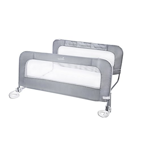 Summer Infant Double Safety Bedrail, Gray, Metal and Fabric Bedrail Set for Toddlers, 42.5” Long, Fits Twin, Full, and Queen Beds and Accommodates Thick Mattresses and Platform Beds