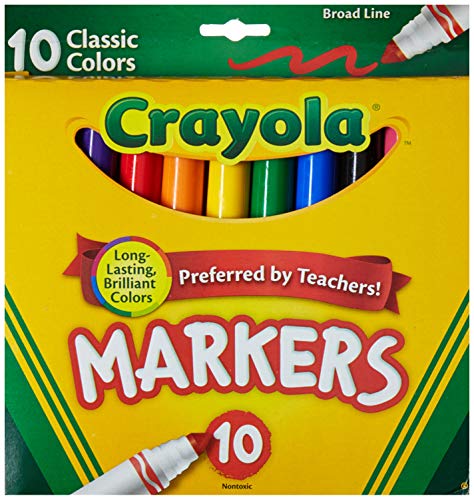 Book Cover Crayola Broad Line Markers, Classic Colors 10 Each (Pack of 2)