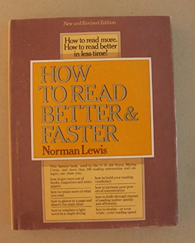 How to Read Better and Faster by Norman Lewis (11-Jun-1990) Paperback