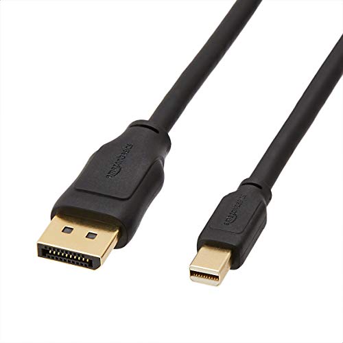 Amazon Basics Mini DisplayPort to DisplayPort Cable, 4K Display, Gold-Plated Plugs, 6 Foot, Black