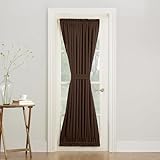 Sun Zero Barrow Energy Efficient Rod Pocket Door Curtain Panel, 54" x 72", Chocolate