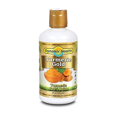 Dynamic Health Turmeric Gold | for Joint Health & Strength | Turmeric 100% Juice | No Gluten & Vegetarian | 32 oz