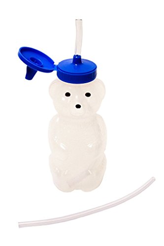 Book Cover Talktools Honey Bear Drinking Cup with 2 Flexible Straws - Includes Instructions - Spill-proof Lid