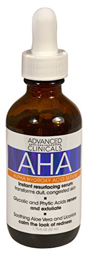 Advanced Clinicals AHA Alpha Hydroxy Acid Instant Resurfacing and Hydrating Serum 1.75 Fl Oz. (1.75oz)