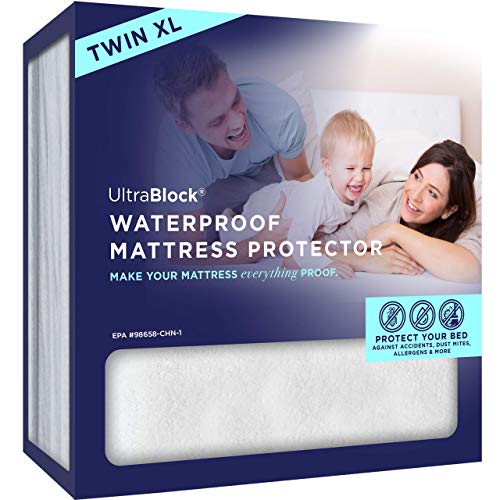 Book Cover UltraBlock Waterproof Mattress Protector - Soft Cotton TerryÂ Twin XL Mattress Cover for Bed