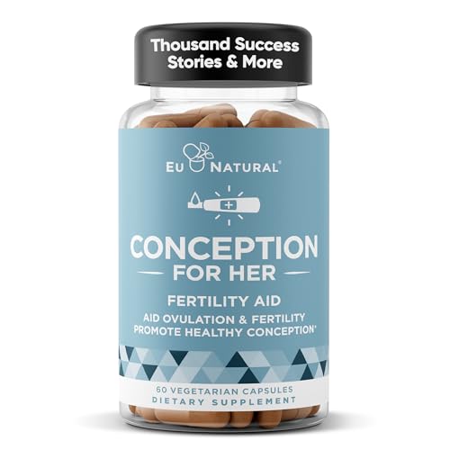 Eu Natural Conception for Her Fertility Supplements for Women - Ovulation, Hormonal Balance & Regular Cycle Support - Myo-Inositol, Folate, Shatavari & Vitex - 60 Vegetarian Capsules
