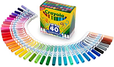 Book Cover Crayola 58-7858 Crayola 40 ct Broad Line Ultra-Clean Washable Markers Toy