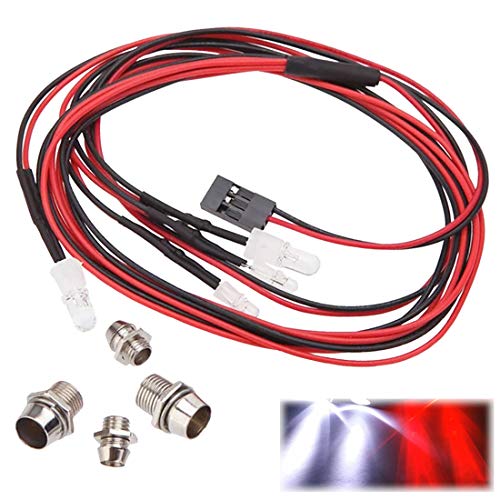 Kalevel LED Light for RC Car Truck, 4 LEDs, Red