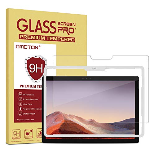 Book Cover OMOTON Screen Protector Compatible with Surface Pro 7 Plus/Surface Pro 7/Surface Pro 6/ Surface Pro 5/Surface Pro 4 - [Tempered Glass] [High Responsivity] [Scratch Resistant] [High Definition]