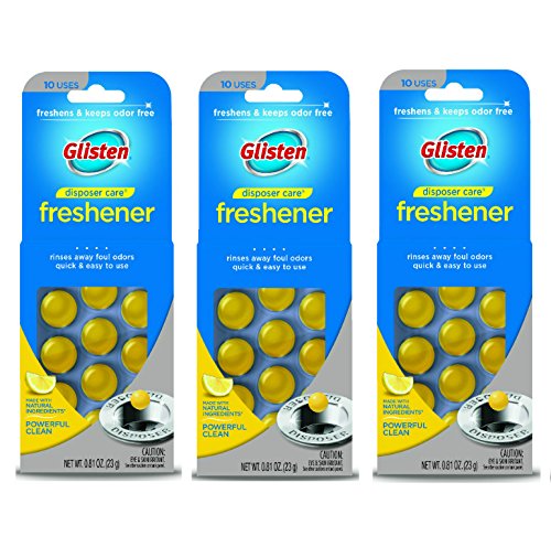Glisten GLISTEN-DPLM12T-3/PACK Disposer Care Garbage Disposal & Drain Freshener Capsules, Lemon Scent, 3 Pack, 0.81 Ounce (Pack of 3), 2 Ounce