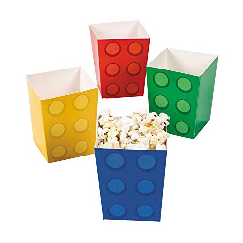 Book Cover Fun Express Block Party Popcorn Boxes (24pc) for Birthday - Party Supplies - Containers & Boxes - Paper Boxes - Birthday - 24 Pieces