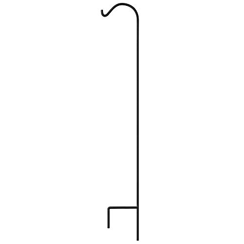 Gray Bunny 65 inch Black 1/2 Inch Thick, Solid (Non-Hollow) Heavy Duty Rust Resistant Premium Metal Hook Hangers for Weddings, Hanging Plant Baskets Solar Lights Lanterns Bird Feeders