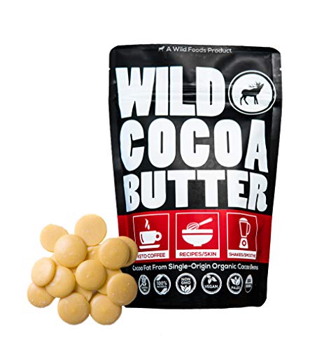 Book Cover Wild Foods Cocoa Butter Wafers - Unrefined, Food Grade, Plant-Based, Paleo, Vegan Body Butter â€“ Raw Organic Cocoa Butter Great for DIY Recipes, Smoothies, Keto Coffee, Skincare and Haircare - 16 oz