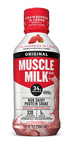 Muscle Milk Original Protein Shake, Strawberries 'N Creme, 34g Protein, 17 FL OZ (Pack of 12)
