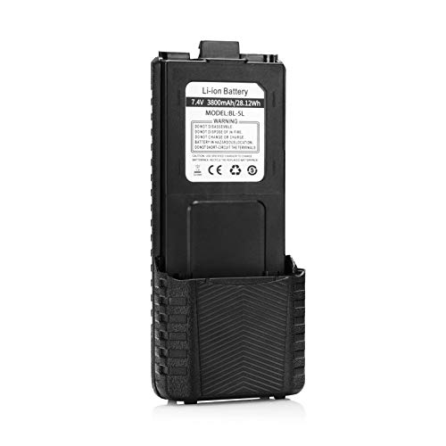 Book Cover BAOFENG BL-5L 3800mAh Extended Battery Compatible with UV-5R RD-5R UV-5RTP UV-5R Plus, Original Pack, Black