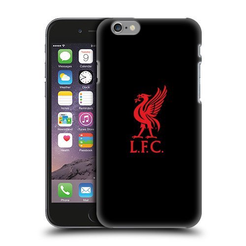 Official Liverpool FC LFC Red Logo On Black Liver Bird Hard Back Case Cover for Apple iPhone 6