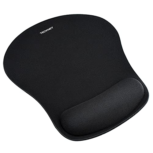 Book Cover TECKNET Ergonomic Gaming Office Mouse Pad Mat Mousepad with Rest Wrist Support - Non-Slip Rubber Base - Special Textured Surface - Black