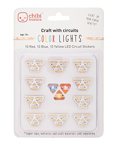Chibitronics Circuit Stickers - Red, Yellow, Blue Megapack