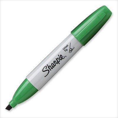 Sharpie Permanent Marker, Chisel Tip, Green, 12 Pk by Sharpie