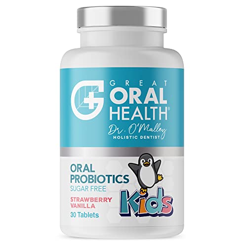 Childrens Oral Probiotics – Oral Care Probiotic for Kids Cavity Prevention & Bad Breath Treatment Supplement w/BLIS K12 M18 Mouth & Gum Health Dentist Formulated 30 Lozenge Strawberry –eBook Included