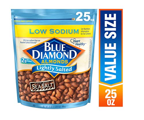 Book Cover Blue Diamond Almonds, Low Sodium Lightly Salted, 25 Ounce