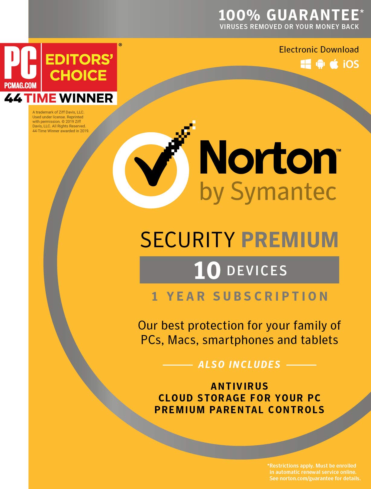 Book Cover Symantec Norton Security Premium – 10 Devices – 1 Year Subscription [PC/Mac/Mobile Key Card]
