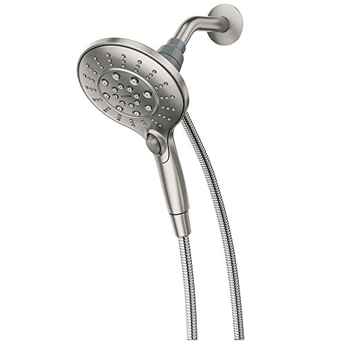 Book Cover Moen 26112SRN Engage Magnetix Six-Function 5.5-Inch Handheld Showerhead with Magnetic Docking System, Spot Resist Brushed Nickel