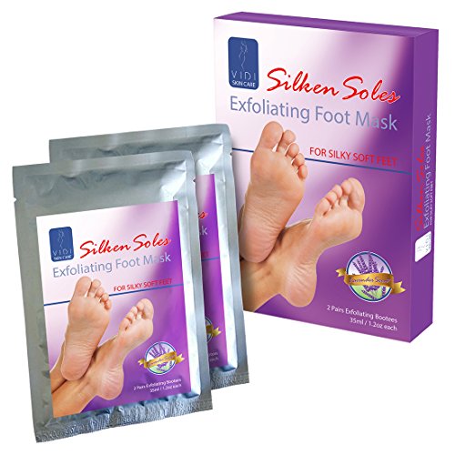 Book Cover Foot Peeling Mask Exfoliant, (2 Pack) Lavender Exfoliator Foot Peel Mask for Baby Soft Feet, Silken Soles by VIDI