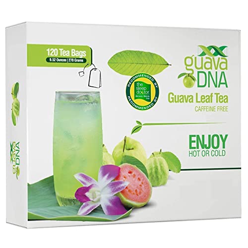 GuavaDNA Guava Leaf Tea 120 Individually Wrapped Teabags | 100% Pure Guava Leaves, Nothing Else Added. | Great For Digestion, Anti-Diarrhea Support | Sleep Support Teas (120 Teabags)