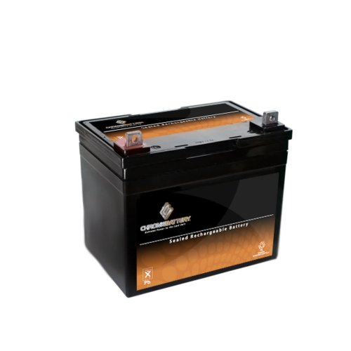 Deep Cycle SLA Replacement Battery 12V 35AH AGM Battery- Replaces Husqvarna YTH2448 Lawn Tractor Battery- Chrome Battery
