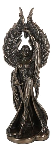 Ebros Irish Celtic War Goddess Morrigan Statue 12.25" Tall Mythical Phantom Queen Figurine Valkyrie Battle Pose Bronze Resin Decor Sculpture