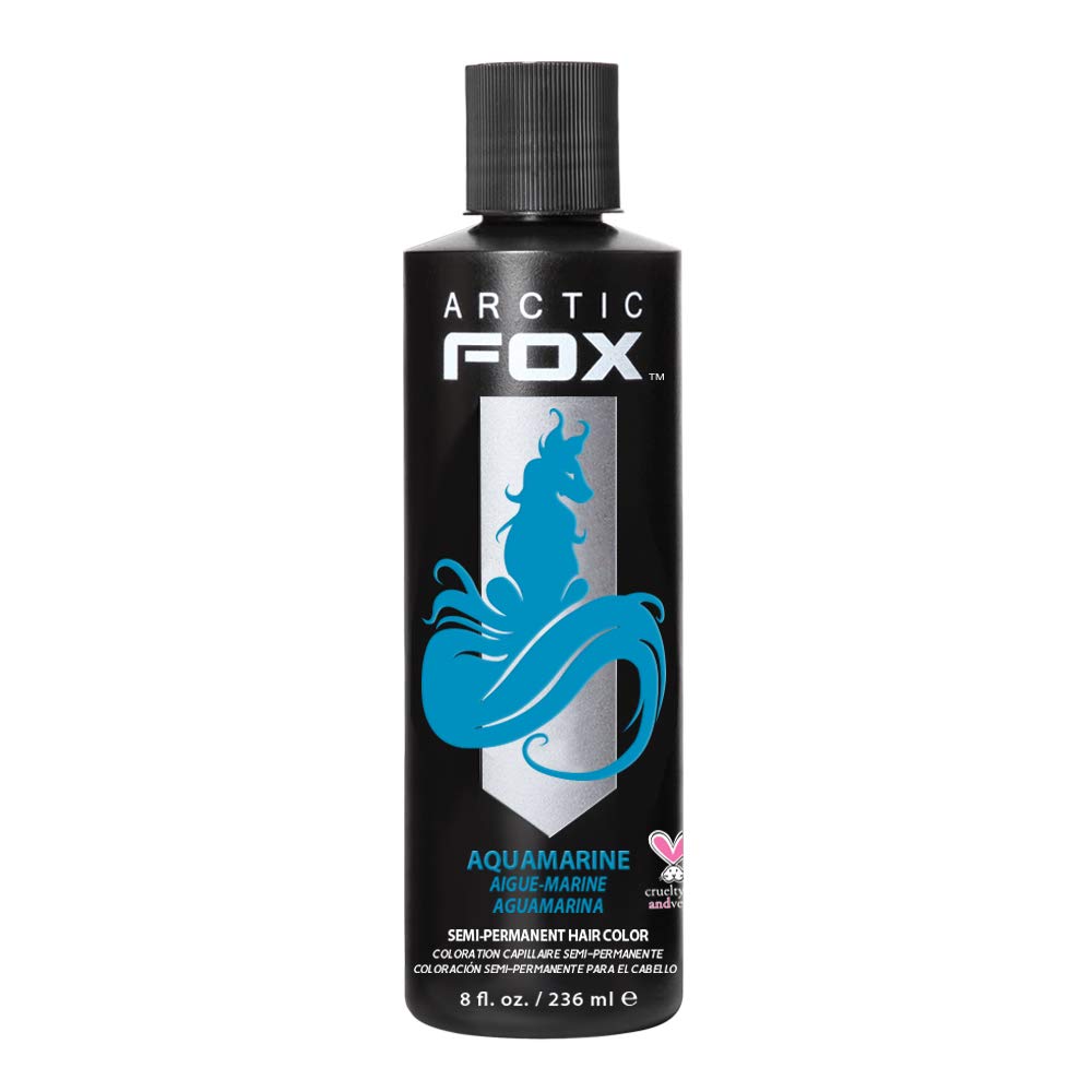 ARCTIC FOX Vegan and Cruelty-Free Semi-Permanent Hair Color Dye (8 Fl Oz, AQUAMARINE) 8 Fl Oz (Pack of 1) AQUAMARINE