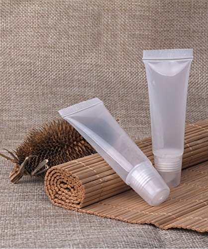 Wowlife 8ml Mini Clear Empty Lip Gloss Balm Container Soft Tubes Makeup Box (50 Pcs)